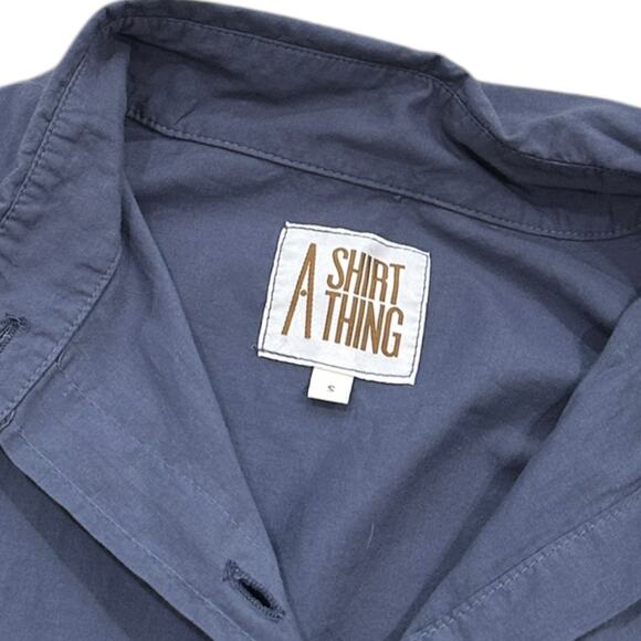 A Shirt Thing Sammy Button Down Blouse in Blue - Picture 4 of 6